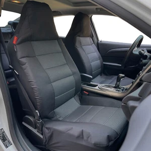 High Back Seat Covers For GMC Terrain Black Waterproof Canvas & Jacquard - Picture 1 of 4
