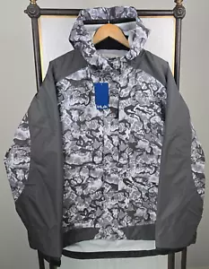 HUK New $240 Mens Wind/Waterproof Hooded Shell Jacket Sz 2XL Smoke Camo Fishing - Picture 1 of 23