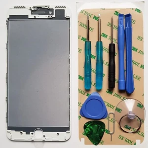 Frontglas für iPhone 7 PLUS Display Glas LCD weiß Rahmen VORMONTIERT Tool Kleber - Bild 1 von 6