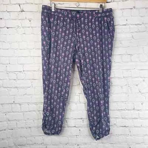 TORRID Purple Blue Geo Print Challis Capri Jogger Women's 0 - Picture 1 of 12