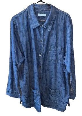 Valerie Stevens Informal Mujer Denim Chaqueta Top Bolsillos Bordados Botones 2X Foto 1 de 4