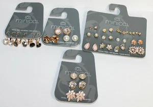 NWT Jewelry Set Minicci (21 ) Earrings Gold Tone Rhinestone-Bead-Enameled - Picture 1 of 1