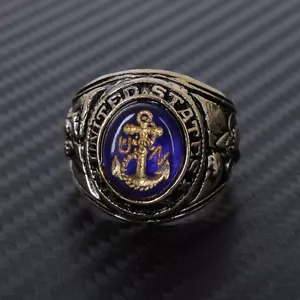 US United States USN Navy Style Metal Retro Honor Ring - Picture 1 of 4