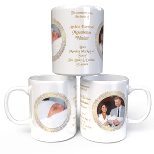 Harry & Meghan Royal Baby Archie Harrison Mountbatten Windsor Kaffeebecher Tasse - Bild 1 von 3