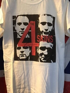 4 skins t shirt Skinhead Oi Street Punk Sm-xxl Sizes Gilden Brand Tshirts - Picture 1 of 2