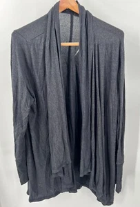 Harlowe & Graham Womens M Medium Black Drapped Cardigan Long Sleeves Lightweight - Picture 1 of 4