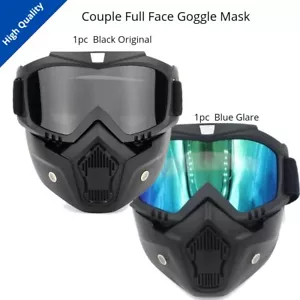 Couple Full Face Goggles Cyclist Motorbiker Riders Mask | Motorcycle Facemask - Picture 1 of 7