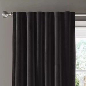 Threshold Rod Pocket Blackout Velvet Window Curtain Panel 50x84" Black* - Picture 1 of 6