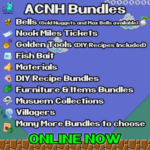 🌟 Bells Nook Miles Tickets Fish Bait Materials DIY Recipes Bundles ❇️ ONLINE ❇️