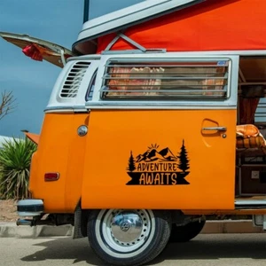 Adventure Awaits Mountain großer Aufkleber Auto Wohnwagen Wohnmobil Camper Van Decal - Bild 1 von 7