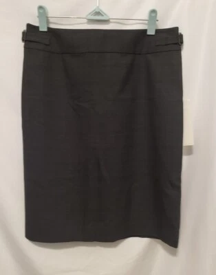 Falda lápiz Kenneth Cole talla 2 gris jaspeado a cuadros cremallera abertura trasera Foto 1 de 4