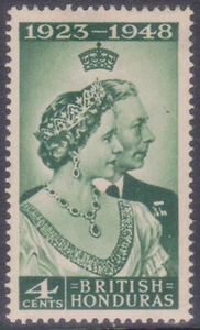 (F288-13) 1943 British Honduras 4d green Silver wedding MH stamp (M) - Picture 1 of 1