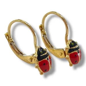 Orecchini Coccinella pendenti in oro giallo 750% - Foto 1 di 6
