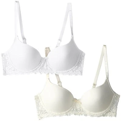 36D pacote com 2 sutiãs de renda push-up com aro lírio da França 2179541 branco/pérola NOVO - Imagem 1 de 4