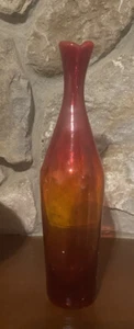 Vintage Mid Century Blenko Vibrant RED 9 Inch Bud Vase Gorgeous - Picture 1 of 4