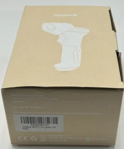 Inateck 1D Wireless Bluetooth Barcode Scanner Reader Gun Anti Shock BCST-70 Gray - Picture 1 of 6