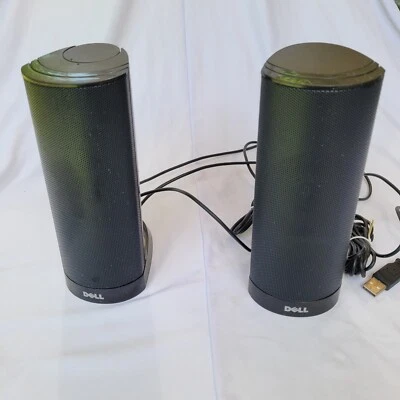 Dell AX210 Stereo Speakers for PC REV02 Black Pre-Owned Tested - Image 1 of 4