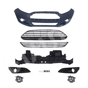 For 2014-2019 Ford Fiesta Front Bumper Cover Grille Fog Light Radiator Panel Set - Picture 1 of 13