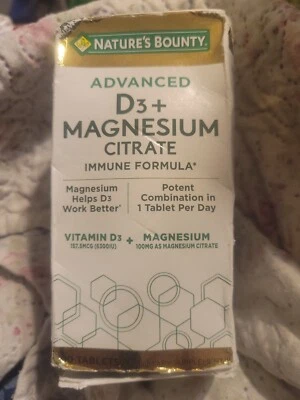 Natures Bounty Advanced D3 +MAGNESIUM CITRATE 90 tablets Immune Formula 09/2025 - Image 1 of 2