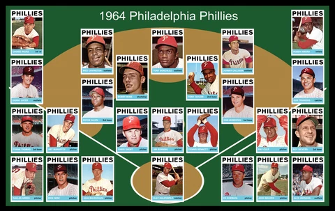 1964 PHILADELPHIA PHILLIES Custom Baseball Card POSTER Decor Fan Xmas Gift 64 Cover