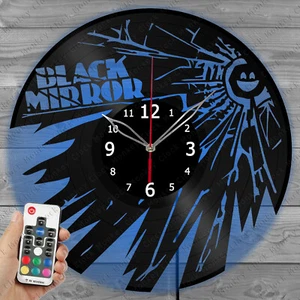 LED Vinyl Clock Black Mirror Light Vinyl Record Wall Clock Decor Home 4266 - Picture 1 of 12