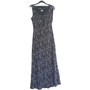 Vintage Alyn Paige Sleeveless Floral Gauze Maxi Dress Y2K Size L Womens Fairy - Picture 1 of 13