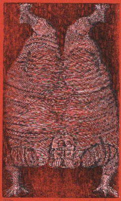 Holzstich Original DIE AKTIVEN III von Robert Schanzenbacher - Bild 1 von 2