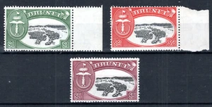 Casas nativas Brunei 1952-58 $1, $2 y $5, Water Village SG 111-13 marginal MNH - Imagen 1 de 1
