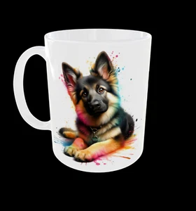 Personalised Alsatian German Shepherd Dog Mug Coffee Tea Cup Comes Gift Boxed - Picture 1 of 4