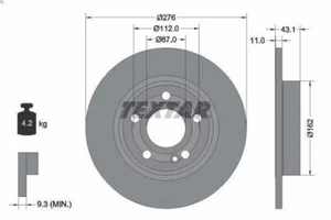 Bremsscheibe TEXTAR 92316803 für MERCEDES-BENZ A-CLASS (W177) 2.0 2018-2019 - Picture 1 of 6