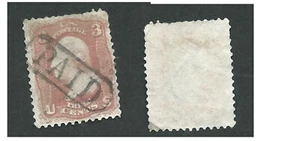 Scott 65, 3c Washington, SOTN, 'PAID' IN OVAL LOZENGE cancel, nice appearance - Picture 1 of 1