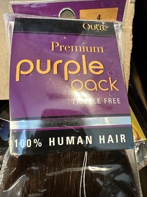Outre Premium фиолетовый упаковка 100% человеческих волос для плетения 10 дюймов #4 средний коричневый - Изображение 1 из 3