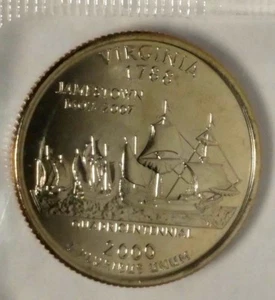 2000-P 25C State Quarter Virginia BU CLAD M/S 18sh1006 - Picture 1 of 2