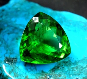 95.00 Ct Trillion Cut Green Topaz Natural Brazilian Loose Gemstone Pendent Size - Picture 1 of 7