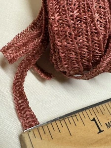 Vintage Straw Braid Millinery Crimson 1/4" Hats, Dolls crafts sold by the yard - Picture 1 of 6