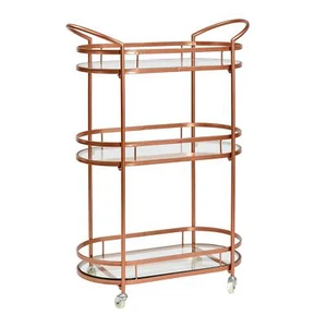 Westwood Antique Copper Bar/Serving Cart 26¾" x 12½" x 37⅜" - Picture 1 of 2