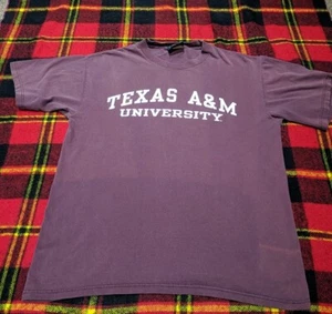 Vintage Distressed Jansport Texas A&M Aggies Graphic T-shirt Wine Size M USA - Picture 1 of 6