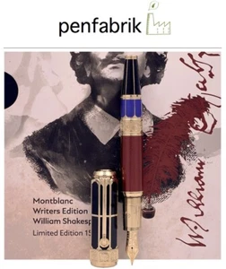 MONTBLANC Writers Edition William Shakespeare 1597 FÜLLFEDERHALTER 114206 NEU - Picture 1 of 10