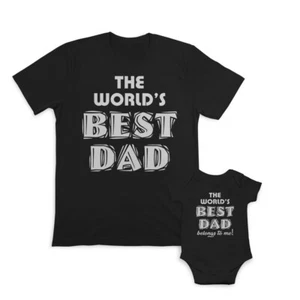 Dad and Baby Matching Outfits Clothes The Worlds Best Dad - The Belongs to Me - Picture 1 of 6