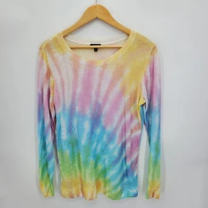 Maglione pullover donna Talbots tinta unita arcobaleno misto lino taglia media - Foto 1 di 4