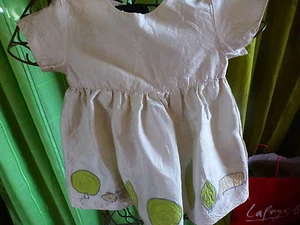 soie ,6-12mois jolie robe ,bébé ou grande poupée 50-60cm - Imagen 1 de 1