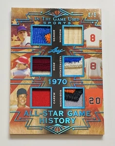 2019 Leaf ITG Pete Rose Rod Carew Tom Seaver Yastrzemski Robinson 3/5 Jersey Bat - Picture 1 of 5