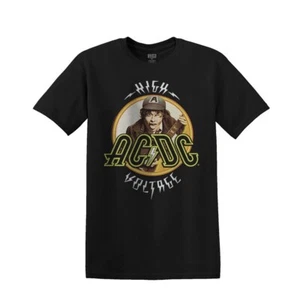 Camiseta AC/DC Para Hombre Alto Voltaje Auténtica Mercancía Negra Camiseta Tallas M-2XL - Imagen 1 de 5