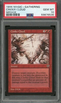 1996 Magic the Gathering MTG Mirage Cinder Cloud PSA 10 Pop 1 - Image 1 of 2