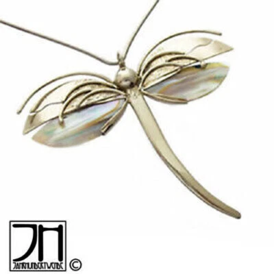 Halsreif Libelle Anhänger Collier Halskette Metall metal necklace pendant - Bild 1 von 3