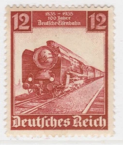 German Empire Railroad 1935 12pf MH* Stamp A19P38F608 - Picture 1 of 1