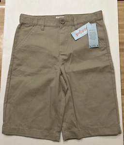 Cat & Jack Flat Front SIZE 14 Khaki Shorts ADJUSTABLE WAIST SHRINK RESISTANT NWT - Picture 1 of 13