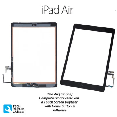 iPad Air (1st Gen) Complete Front Glass/Digitiser Touch Screen Assembly - BLACK - Image 1 of 4