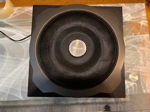 Trust Subwoofer in der Ausführung Schwarz Silber mit einem kleinen Manko - Bild 1 von 4