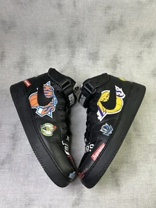 Size 10.5 - Nike Supreme x NBA x Air Force 1 07 Mid Black - Picture 1 of 6